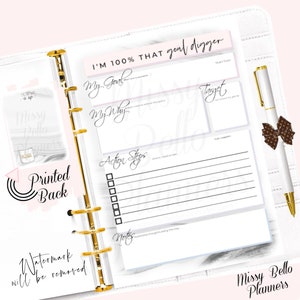 PRINTED Goal Planner Insert Pages for your A5, A6, MM, PM, Personal, Happy Planner, Designer Agendas & more!