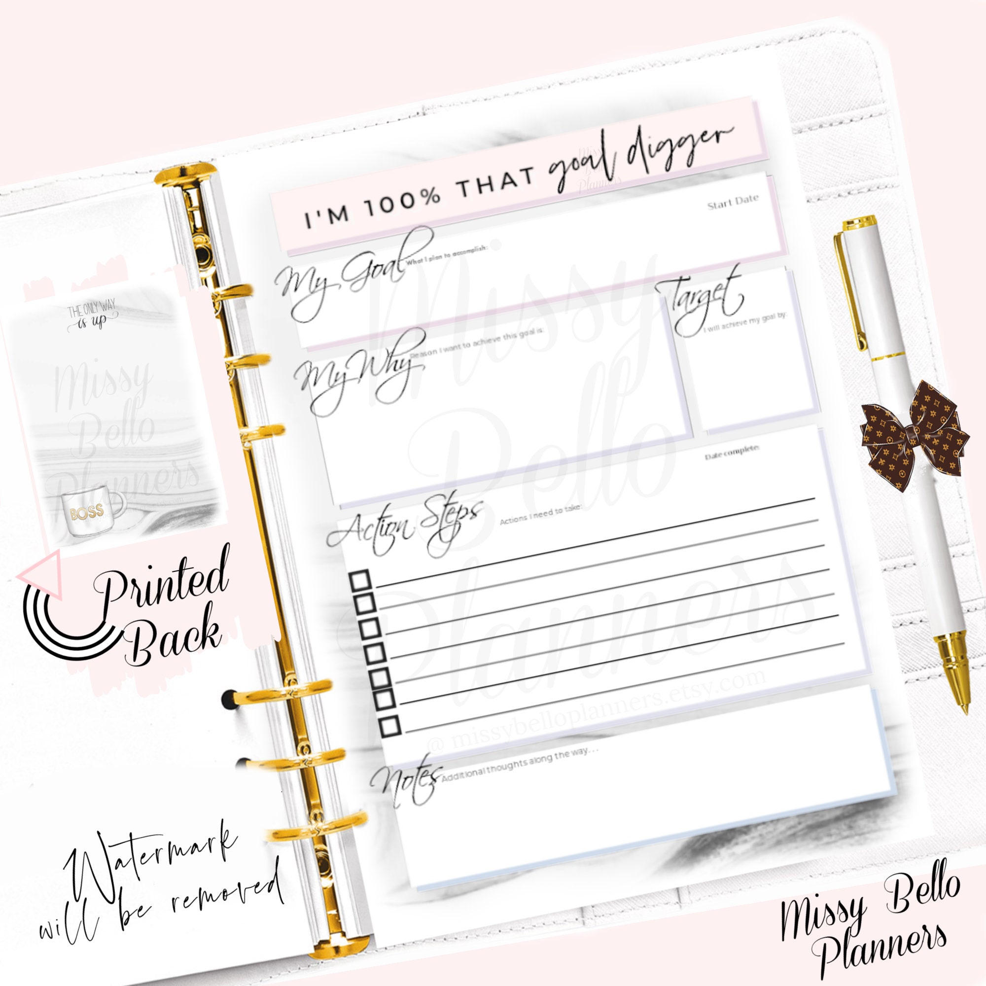 Christian Dior Monogram Trotter Small Ring Agenda Cover Notebook