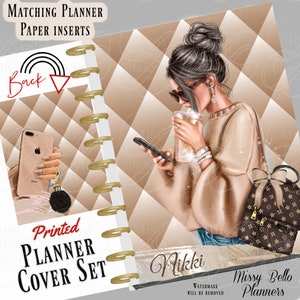 Fashion Style Printed Planner Cover set For Your Ring Binder, Happy Planner, Designer Agenda, Erin Condren, Half Page & More