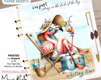 Flamingo, My Best Life, Summer Vibe, Agenda Planner INSERT Dashboard or Cover Set for Your Planner, PM, Mm, A5, A6, Personal, Happy Planner