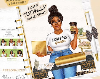 Tablero de control de Craft Girl Planner para su agenda de PM, MM, GM, cubierta de planificador, tablero de control A5, planificador personal, planificadores felices, A6, carpeta de anillas