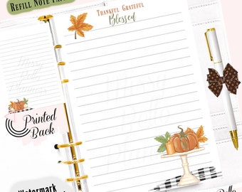 PRINTED Blessed, Thankful, Writing Paper, Planner Insert Pages , A5, Refills, Happy Planner, PM, MM, Notes, Planner Inserts, Personal Size