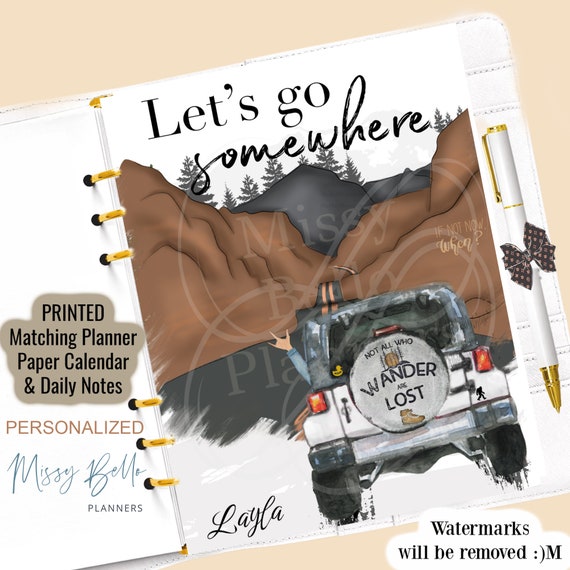 Wanderlust Travel Journal Planner Dashboard insert or Cover Set for your PM MM GM, A5, A6, Half Page, Designer Agenda, Happy Planner