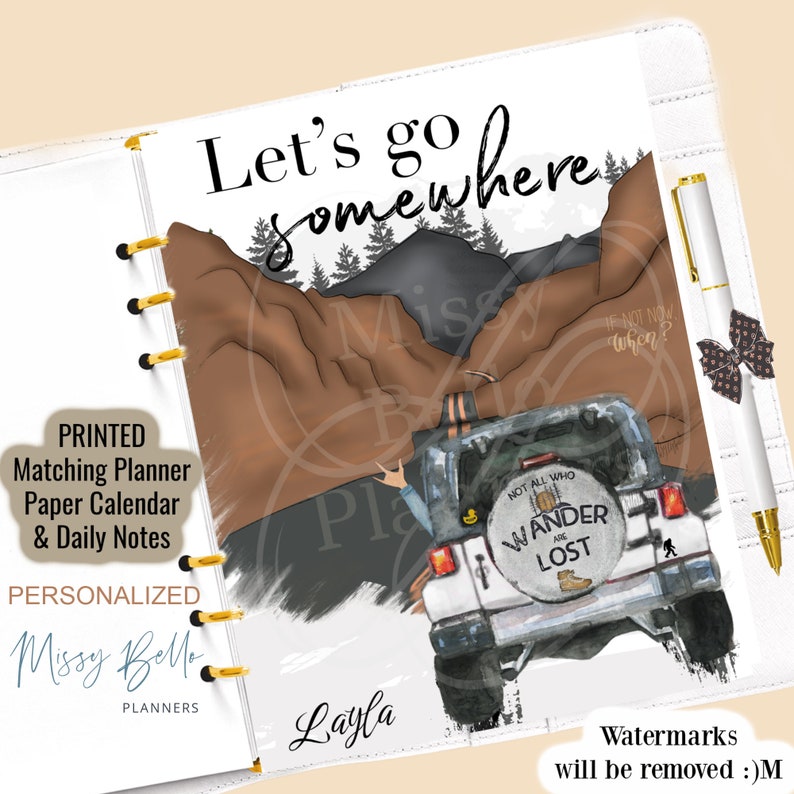 Wanderlust Travel Journal Planner Dashboard insert or Cover Set for your PM MM GM, A5, A6, Half Page, Designer Agenda, Happy Planner image 1