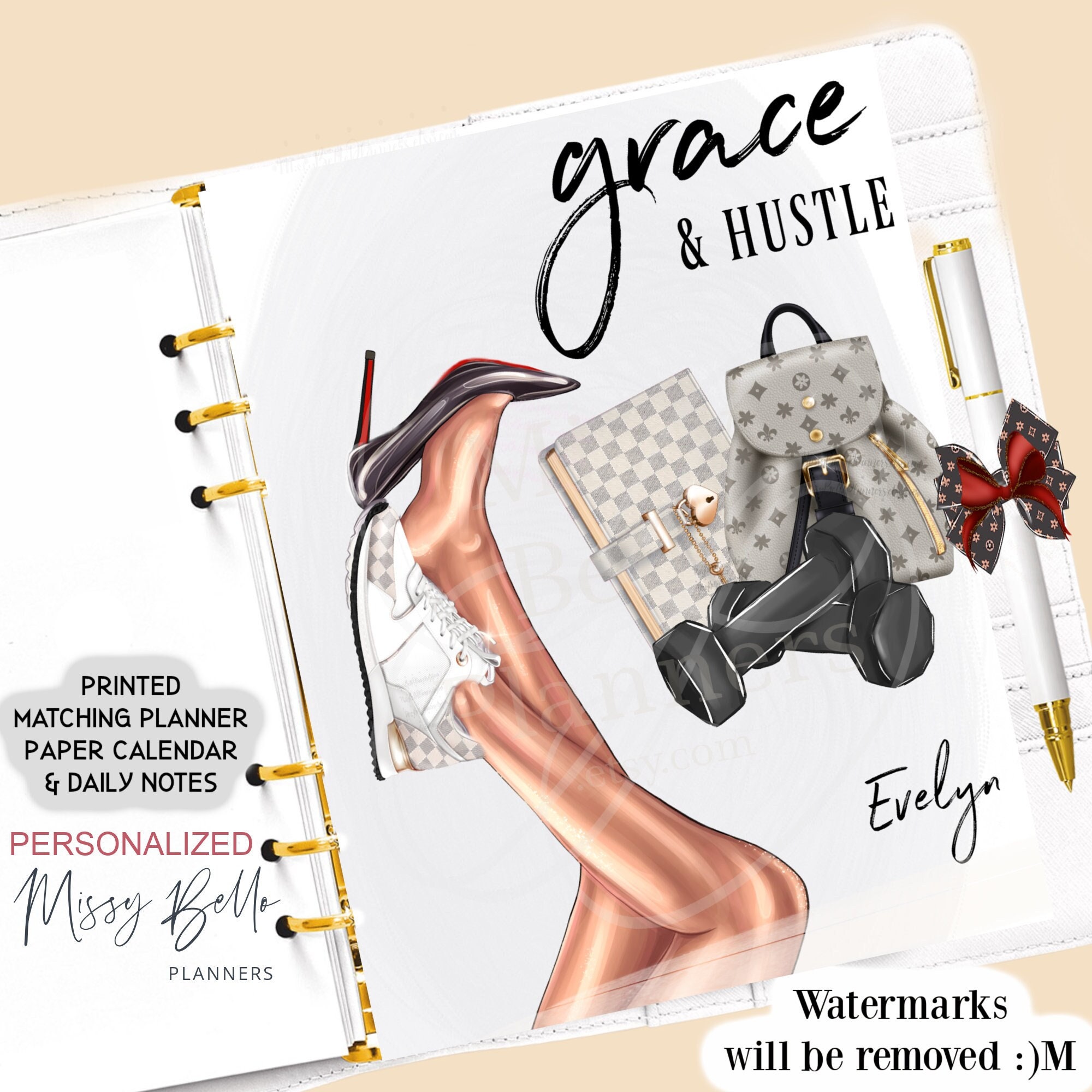 Gesundheit Fitness Hustle Girl Dashboard Insert oder Cover Set für Ihre PM, MM, GM, Agenda, A5, A6, Erin Condren, Happy Planner, Half Page