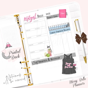 PRINTED Gym Girl Fitness Babe Planner Insert Pages for your A5, A6, MM, PM, Personal, Happy Planner, Designer Agendas & more!