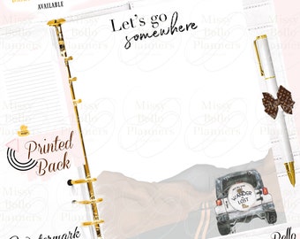 PRINTED Travel Planner Paper Note Inserts , sizes A5, A6, MM, PM, Mini, Personal, Happy Planner, Filofax, Designer Agenda, Half Page