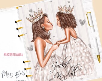 African American Woman Planner Dashboard Insert /Cover for PM MM GM Agenda, Planner Cover, A5 Dashboard, Personal, Happy