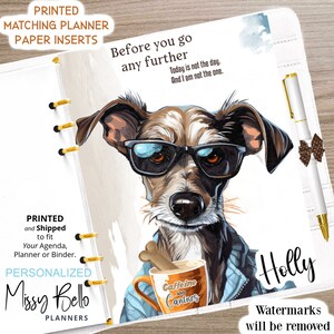 Coffee Dog Cute Office Humor Planner Painel ou conjunto de capa para seu planejador, PM, MM, A5, A6, Mini, Pessoal, Happy Planner, fichário