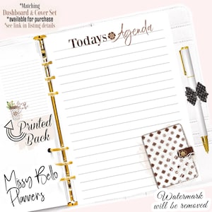 PRINTED Daily Agenda Note Paper, Planner Insert Pages for your A5, A6, MM, PM, Personal, Happy Planner, Designer Agendas & more!