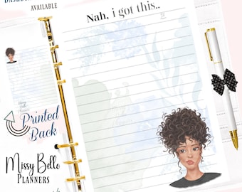 PRINTED Planner Boss Babe Note Paper Insert Pages for your A5, A6, MM, PM, Personal, Happy Planner, Designer Agendas & more!