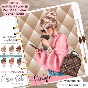 Fashion Style Girl Agenda Insert Dashboard or Cover set For Your Planner, Personal ,Pm, Mm ,A5, Ring Binder, Erin Condren & Happy Planner