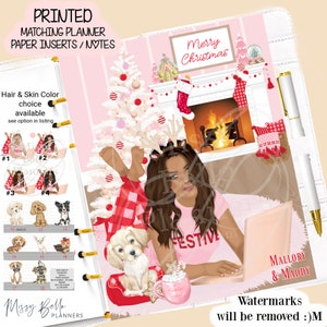 Dog Holiday Christmas Planner Dashboard Insert of Cover Set voor uw Planner in de maten PM, MM, A5, A6, Mini, Personal, Happy Planner &MEER