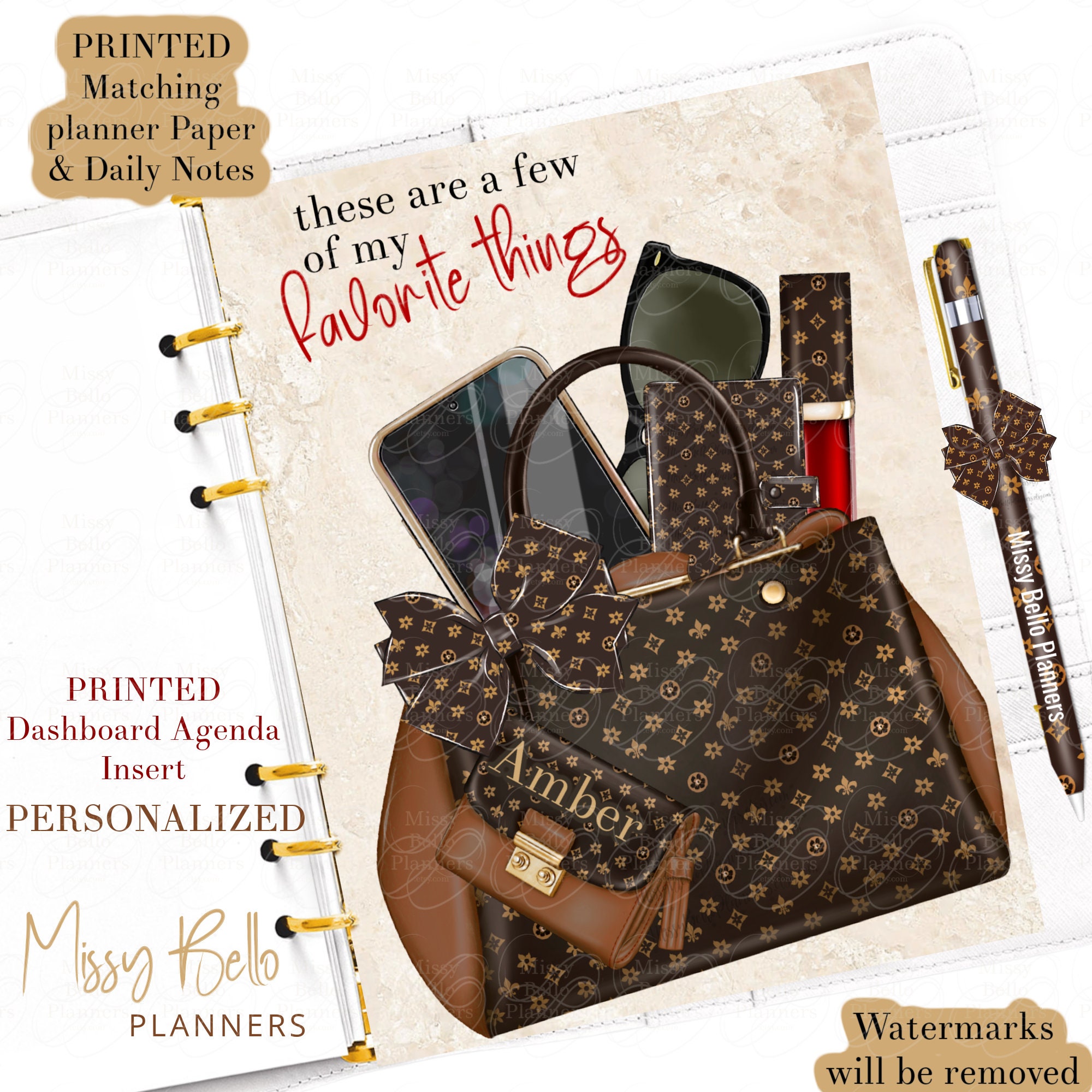 A5 Louis Vuitton Agenda Planner Set Up