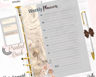 PRINTED Weekly Schedule Planner Insert Pages for your A5, A6, MM, PM, Personal, Happy Planner, Designer Agendas & more!