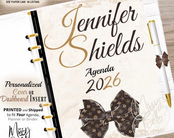 Inserto para panel de control personalizado 2026 o juego de cubiertas para su agenda, agenda PM, agenda MM, A5, GM, A6, Mini, encuadernado con discos, carpeta de anillas