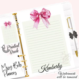 PERSONALIZED, Printed Note Paper, Planner Insert Pages for your A5, A6, MM, PM, Personal, Happy Planner, Designer Agendas & more.
