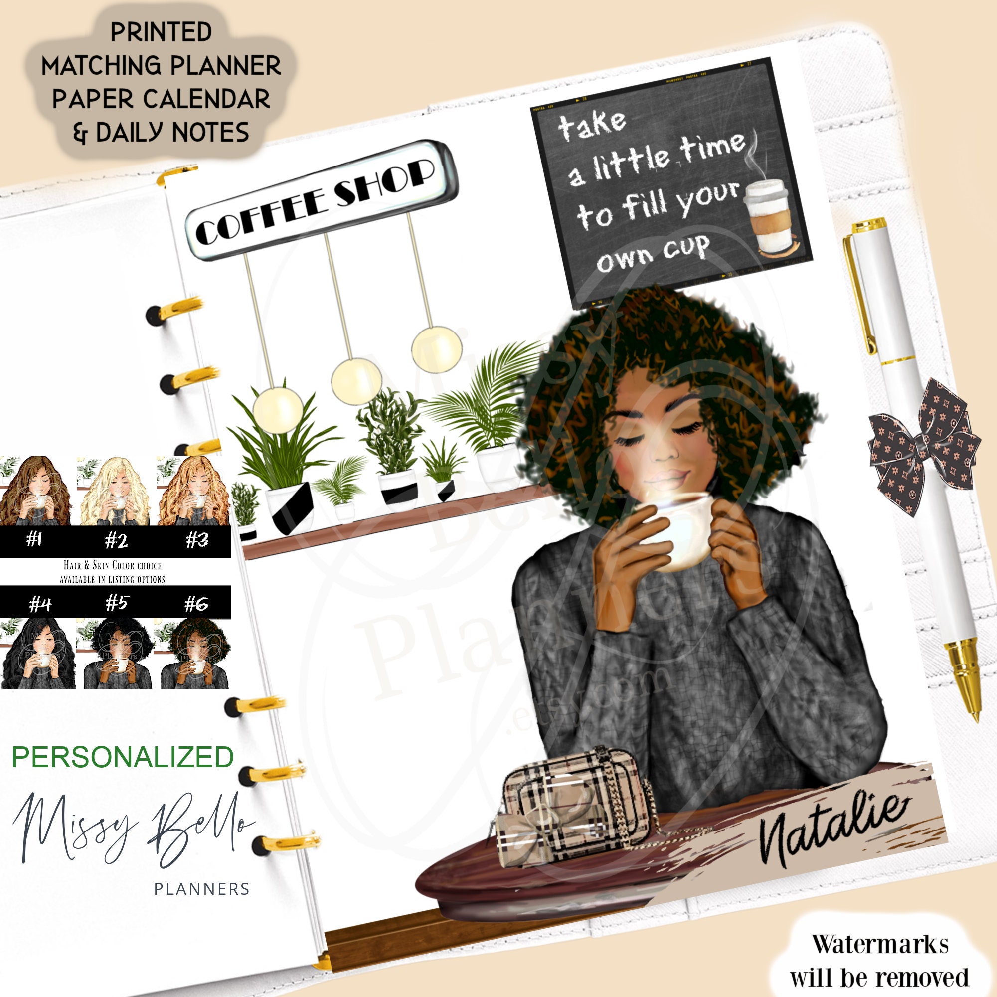 Self Love Coffee Motivational Dashboard insert or Cover Set for your PM MM GM, A5, A6, Half Page, Designer Agenda, Happy Planner