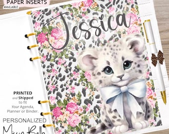 PERSONALIZED Cheetah Print Wild Cat Dashboard INSERT 0R Cover Set, für Ihre Pm, Mm, A5, A6, halbe Seite, mm Agenda, Happy Planner. Uhr Agenda