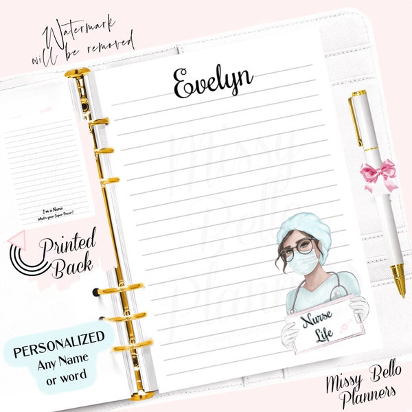 PERSONALISIERTE GEDRUCKTE Planerpapiereinlagen, Nachfüllseiten in A5, MM, persönliche Größe, Mini, Happy Planner, halbe Seite, Designer-Agenda