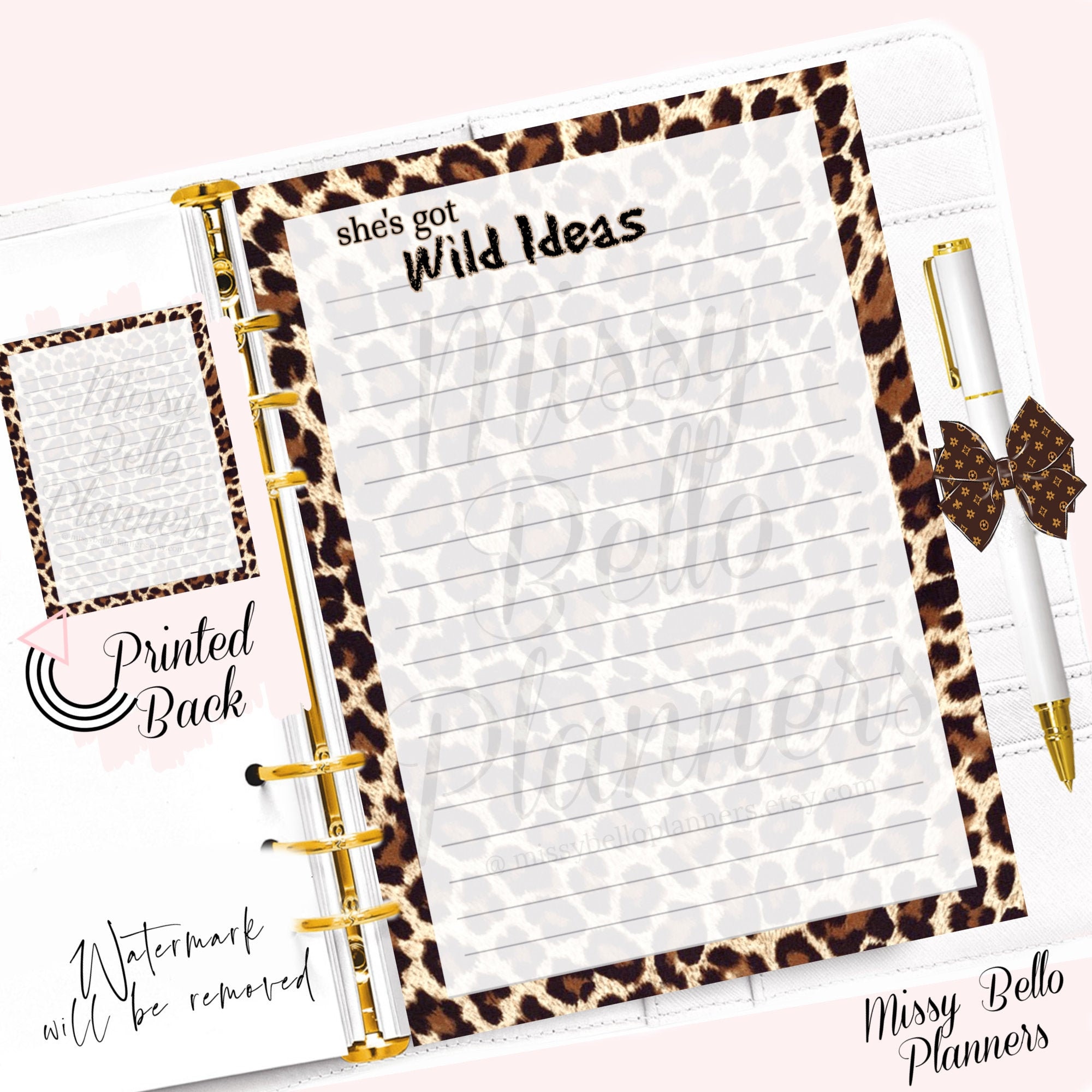 PRINTED Planner Paper She got Wild Ideas Inserts Pages A5 Etsy 日本