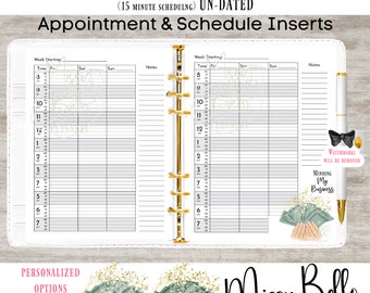 Girl Boss Mindful, Daily, Hourly Appointment Schedule PRINTED Planner Paper Inserts for, A5, MM, PM, Gm, Personal, Happy Planner, Agendas