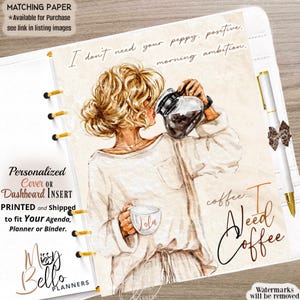 Personalized Planner Insert, Coffee, Gen X, Morning IDC Vibe, Dashboard or Cover, Made for YOUR, Mini, Pm, Mm, Gm, A5, A6, Half-Page, Disc
