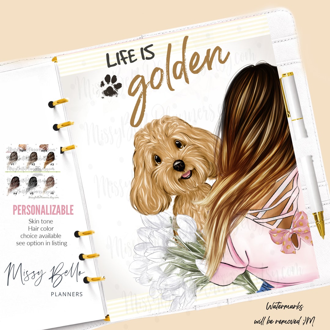 Doodle Dog & Mom Planner Dashboard or Cover Set for Your Planner