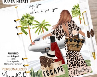 Planificador de viajes con estilo, inserto o cubierta para el tablero de su planificador, PM, MM, GM, A5, A6, Happy Planner, agenda de diseñador, accesorio de planificador