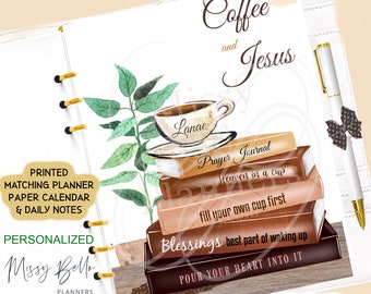 Coffee and Jesus PRINTED Insert or Cover Set, for Your Agenda, Binder, Planner, PM, Mm, A5, A6, Mini, Personal, Happy Planner