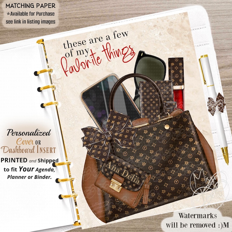 Personalized Luxury Style Planner Design, Dashboard, Insert, or, Cover, Made to Add to YOUR Agenda sized Pm, Mm, Gm, A5, A6, Half-Page, Disc image 1