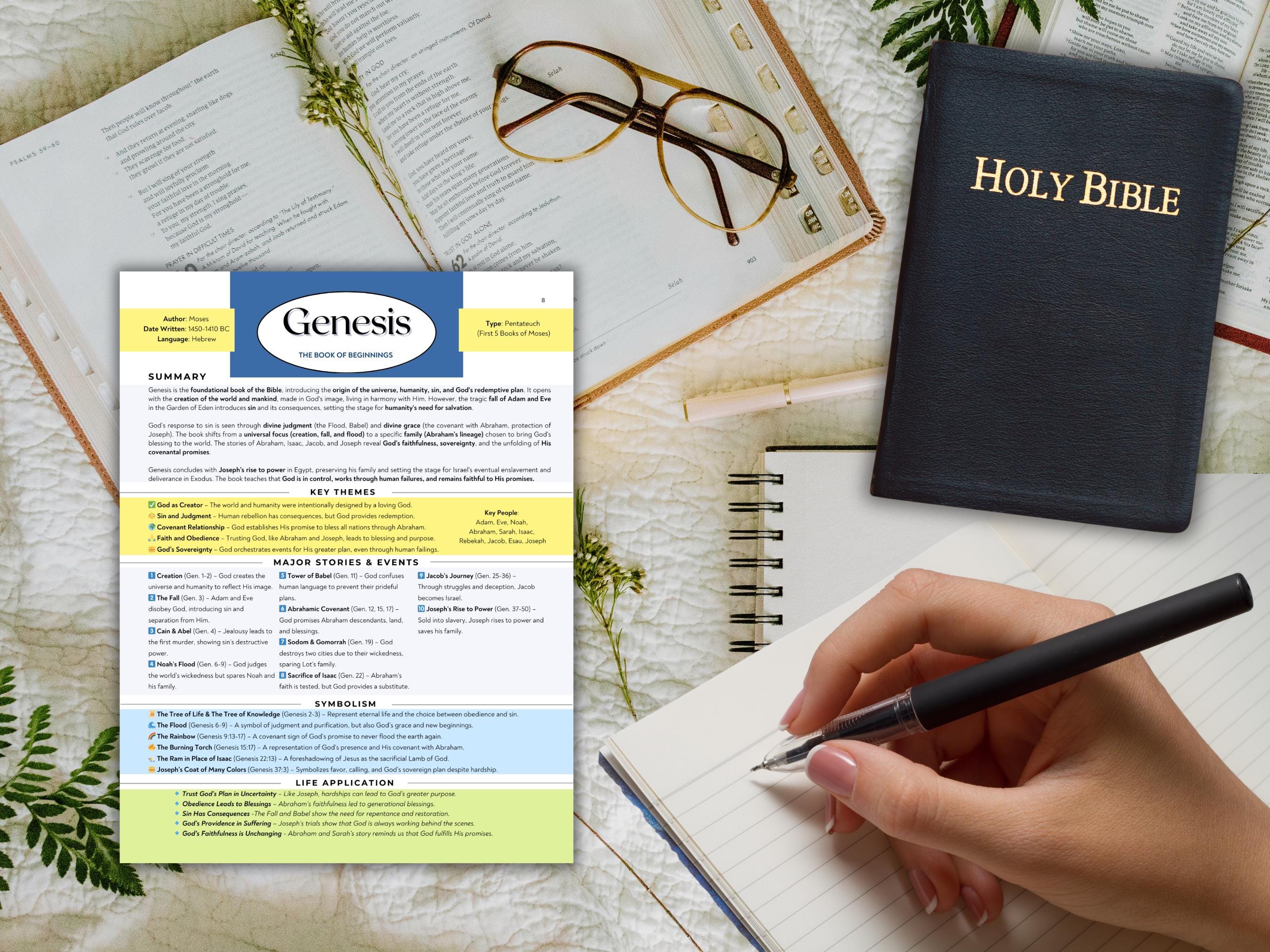 The Book of Genesis Made Simple Printable | Genesis Summary Sheet ...