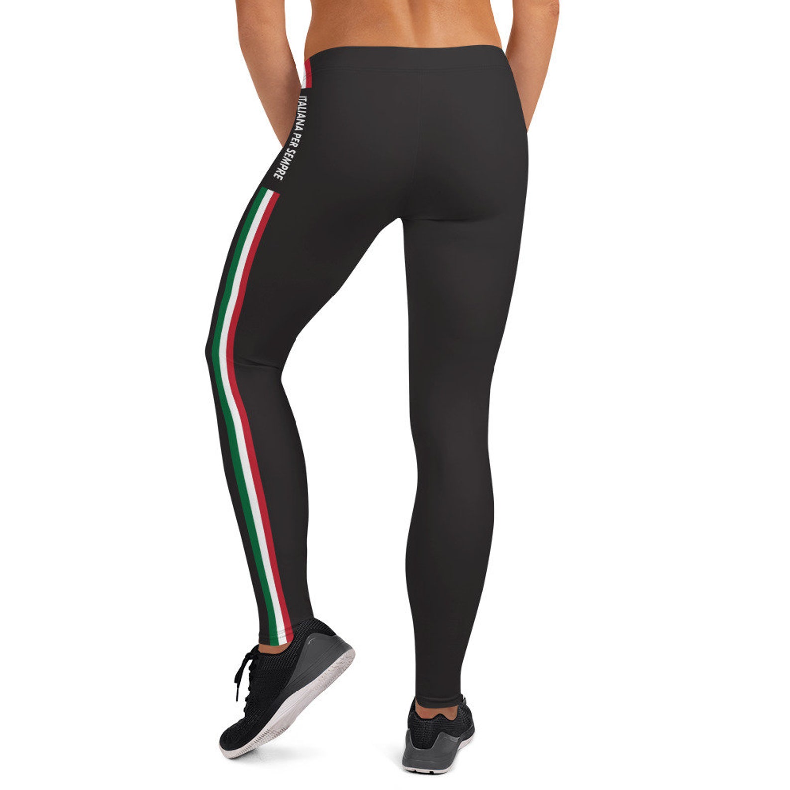 Italian Leggings with italian flag border Italiana per Etsy