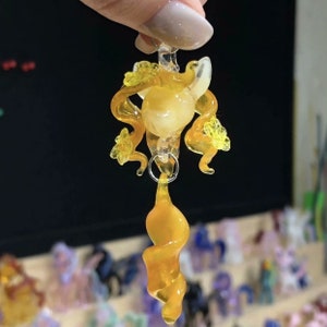 Handmade blowing glass "My Little Pony" necklace/pendant, cartoon little pony jewelry Pendant, floating glass, DIY pony jewelry
