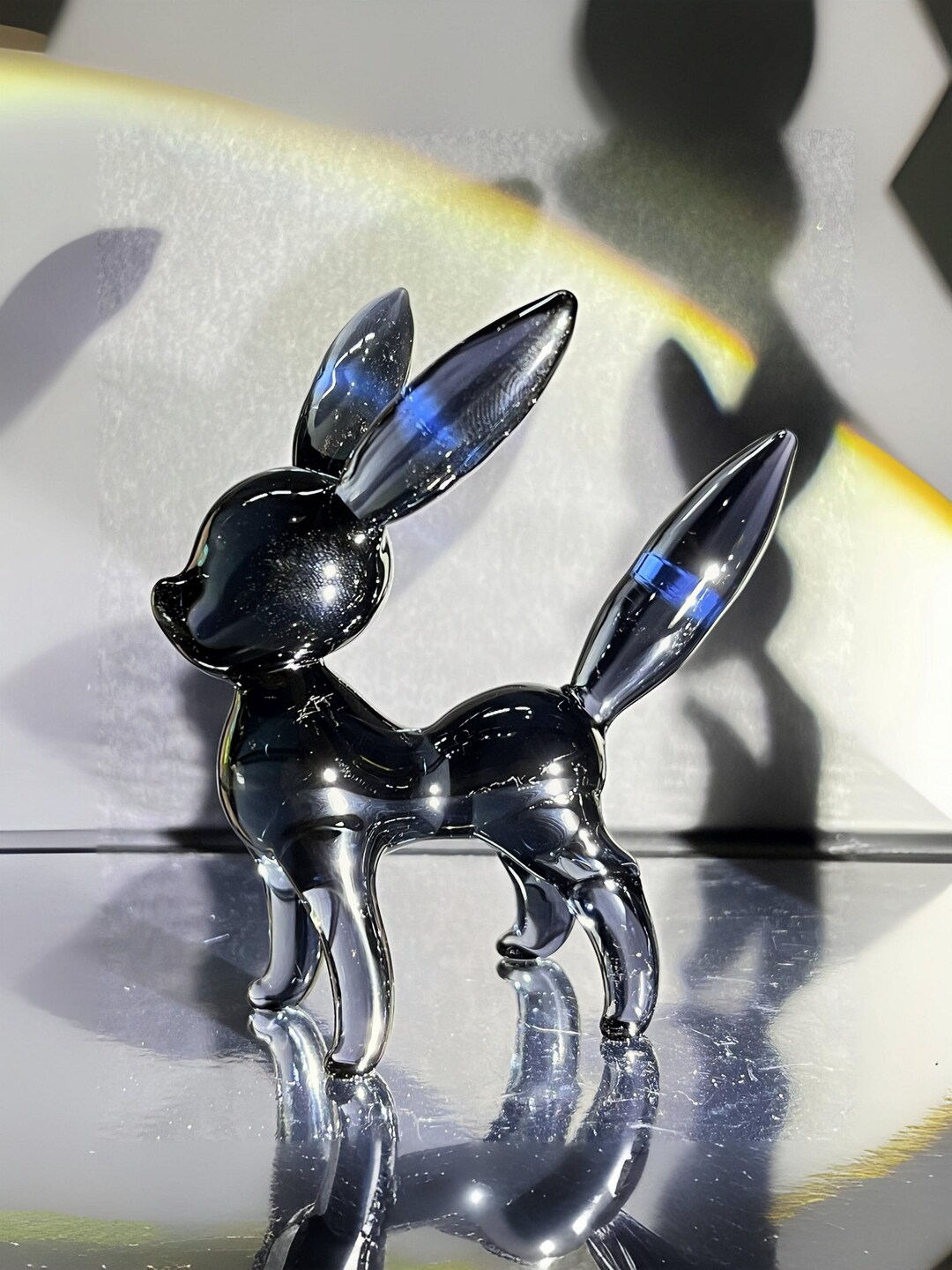 Handmade Pokemon Umbreon DIY Glass Art Ornament, Special Gift, Floating
