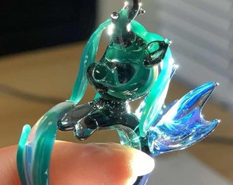 Handgemaakt blazend glas, glaskunst &#39;&#39;My Little Pony&#39;&#39;-ring (wordt ook voor hanger), uniek cadeau, 3D-glasblaascadeau