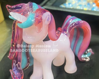 Handcrafted Glass Pony Ornament, Flame Worked Art
