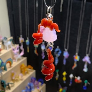 Handgemaakte "My Little Pony"-ketting blazend glas, cartoon little pony-sieradenhanger, drijvend glas, DIY-pony-sieraden