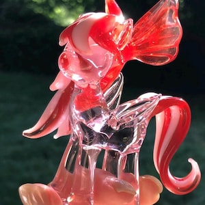 handmade my little pony diy glass art, mlp glass art, pony house/ home/ office/ store/ apartment ornament, floating glass and flame working
