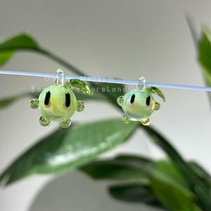handmade lamp working Stardew Valley diy Junimos glass pendant, special cute gift ideas, Green
