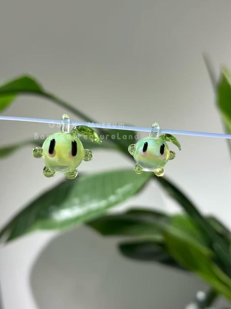 handmade lamp working Stardew Valley diy Junimos glass pendant, special cute gift ideas, Green