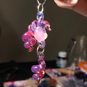 Handmade blowing glass "My Little Pony" necklace/pendant, cartoon little pony jewelry Pendant, floating glass, DIY pony jewelry