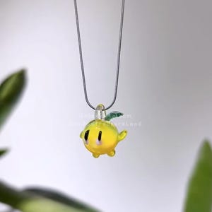 handmade lamp working Stardew Valley diy Junimos glass pendant, special cute gift ideas, yellow
