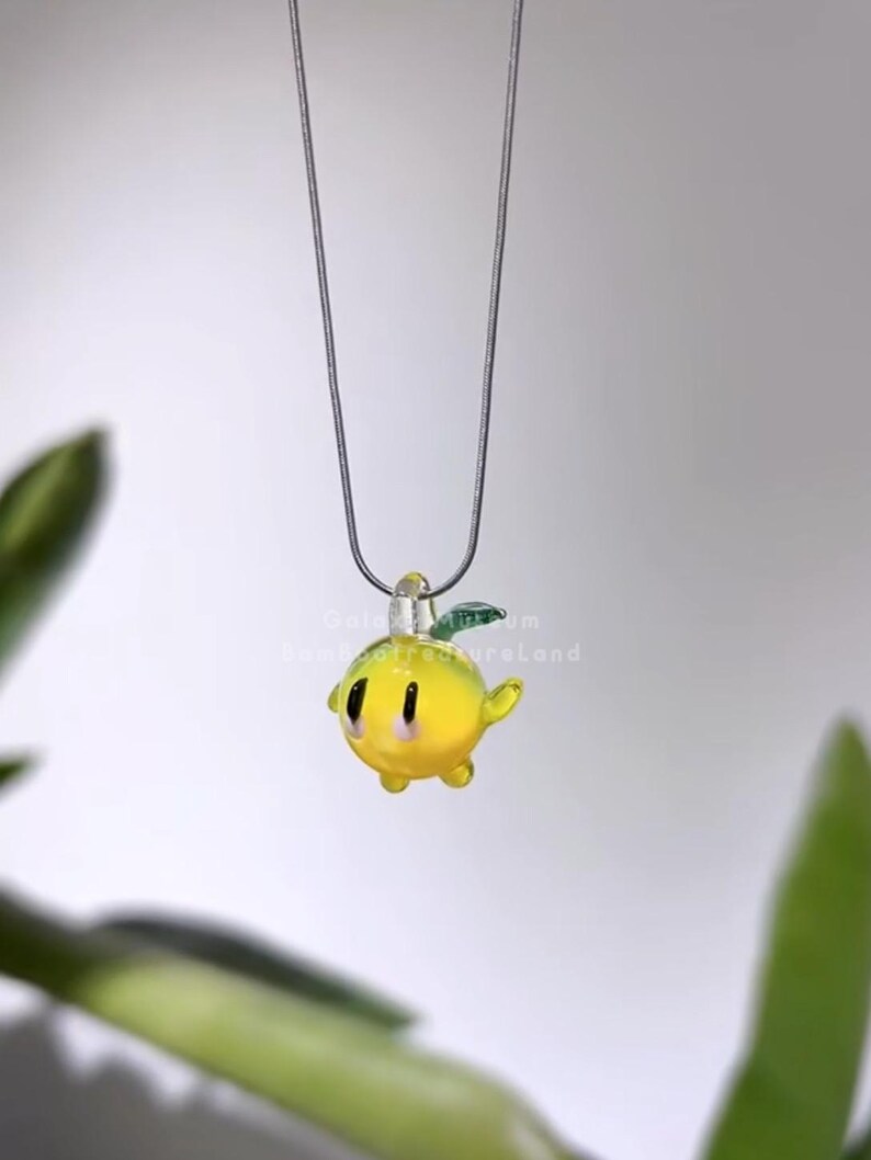 handmade lamp working Stardew Valley diy Junimos glass pendant, special cute gift ideas, yellow