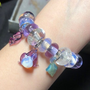 Handgemaakte "My Little Pony"-armband van blazend glas, cartoon my little pony drijvend glas, doe-het-zelf ponysieraden, armband in Pandora-stijl.