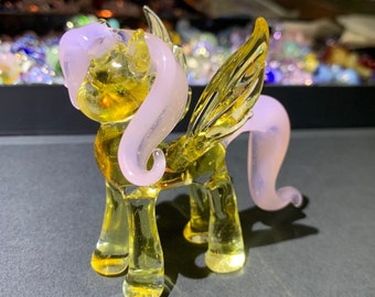 Articoli per la casa "My Little Pony" in vetro soffiato fai-da-te fatti a mano, ornamenti artigianali My little pony, arte del piccolo pony dei cartoni animati, vetro galleggiante, regalo unico