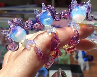 Handgemaakte My Little Pony-sieraden blazend glas, glaskunst &#39;&#39;My Little Pony&#39;&#39;-ring (wordt ook voor hanger), uniek cadeau, 3D-cadeau