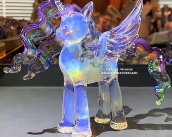 Handmade Glass Pony Ornament, Blown Glass Home Decor