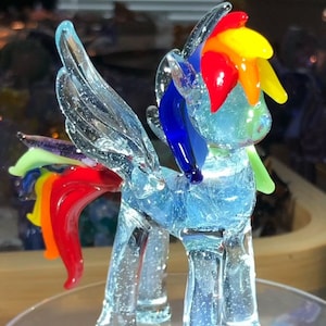 Handmade DIY blowing glass "My Little Pony" homegoods, My little pony Craft ornaments, cartoon little pony art, floating glass, unique gift