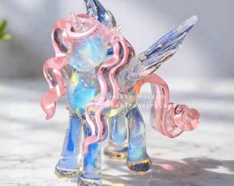 Handmade lamp working Glass Pony Ornament, mlp Artworks, Unique Gift